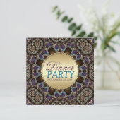 Bohemen Mosaic Dinner Party-uitnodigingen Kaart (Staand voorkant)