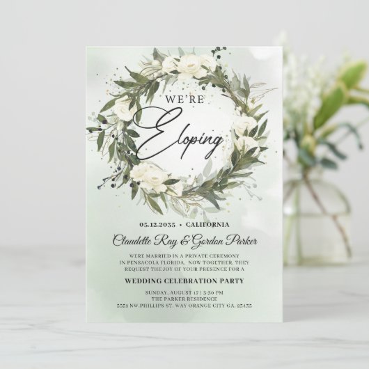 Bohemen Olijf met witte rozengroei Kaart (Staand voorkant)