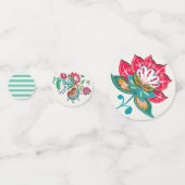 Bohemen oranje blauw Folk Flowers | Weddenschap Confetti (Voorkanten)