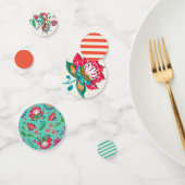 Bohemen oranje blauw Folk Flowers | Weddenschap Confetti (Groep)