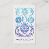 Bohemen Paars en Aqua Waterverf Floral Design Visitekaartje (Voorkant)