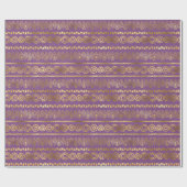 Bohemen Paars en Gold Foil Peacock Pattern Cadeaupapier (Vlak)