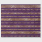 Bohemen Paars en Gold Foil Peacock Pattern Cadeaupapier (Vlak)