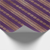 Bohemen Paars en Gold Foil Peacock Pattern Cadeaupapier (Hoek)