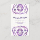 Bohemen Paarse Waterverf Floral design Visitekaartje (Achterkant)