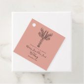 Bohemen palmboom met handtekening papierkraft bedankjes labels (In situ)
