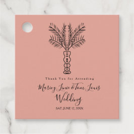 Bohemen palmboom met handtekening papierkraft bedankjes labels