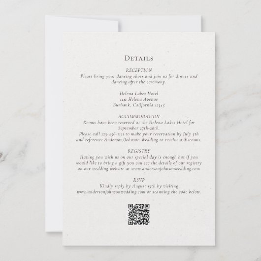 Bohemen Pampas Grass All-in-One Weddenschap Kaart (Achterkant)