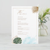 Bohemen Pampas Grass en Tropische Palmbladeren Menu (Staand voorkant)