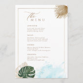 Bohemen Pampas Grass en Tropische Palmbladeren Menu (Voorkant)