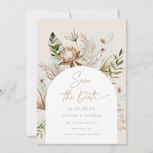 Bohemen pampasgras Sla de datum op Kaart (Voorkant)