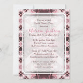 Bohemen Patchwork Roze Vrijgezellenfeest nodigt ui Kaart (Achterkant)