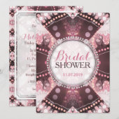 Bohemen Patchwork Roze Vrijgezellenfeest nodigt ui Kaart (Voorkant / Achterkant)