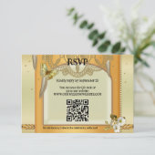 Bohemen QR Code Dreamweaver Weddenschap RSVP Kaart (Staand voorkant)