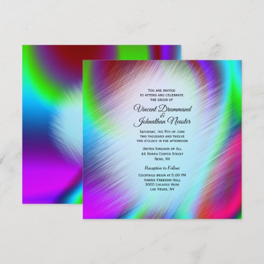 Bohemen Rainbow Design Wedding Invitting Kaart (Voorkant / Achterkant)