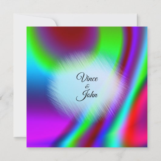 Bohemen Rainbow Design Wedding Invitting Kaart (Achterkant)