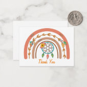 Bohemen regenboog Dank je wel Notitiekaartje (Voorkant / Achterkant in situ)