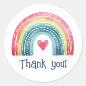 Bohemen regenboog Dank je wel Ronde Sticker (Voorkant)