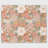  Bohemen retro Floral Hippie Style Botanic Cadeaupapier (Vlak)