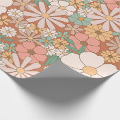  Bohemen retro Floral Hippie Style Botanic Cadeaupapier (Hoek)
