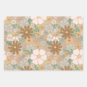 Bohemen retro Floral Hippie Style Botanic Inpakpapier Vel (Voorkant 2)