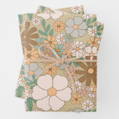Bohemen retro Floral Hippie Style Botanic Inpakpapier Vel (In situ)