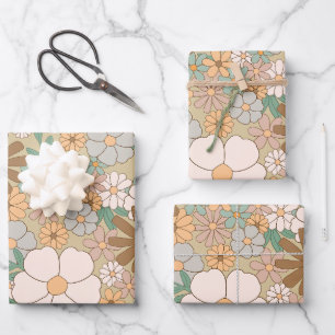  Bohemen retro Floral Hippie Style Botanic Inpakpapier Vel