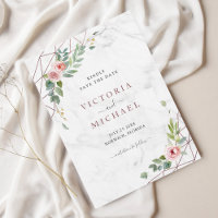 Bohemen Roos Gold Waterverf Floral roze bruiloft