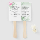 Bohemen Roos Roze goud bruin huwelijk Handwaaier (Voorkant en achterkant)