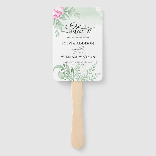 Bohemen Roos Roze goud bruin huwelijk Handwaaier (Achterkant)