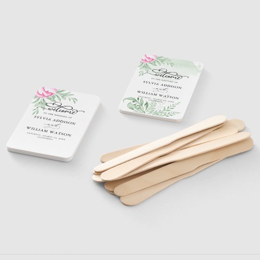 Bohemen Roos Roze goud bruin huwelijk Handwaaier (Niet-gemonteerd)