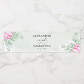 Bohemen Roos Roze goud bruin huwelijk Waterfles Etiket (Enkel label)