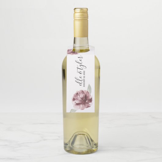 Bohemen Roos Weddenschap Wijn Etiket Fles Hanger L (Op fles)