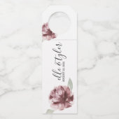 Bohemen Roos Weddenschap Wijn Etiket Fles Hanger L (Voorkant)