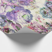  bohemen roze lavendel floraal cadeaupapier (Hoek)