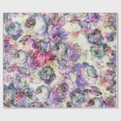  bohemen roze lavendel floraal cadeaupapier (Vlak)