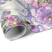  bohemen roze lavendel floraal cadeaupapier (Rol Hoek)