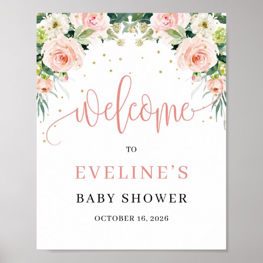 Bohemen roze roze roze welkomstbord poster (Voorkant)