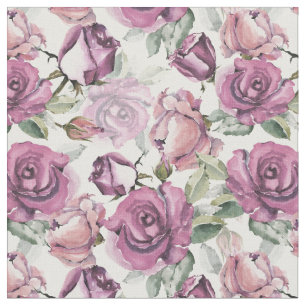 Bohemen  roze roze rozen bloempatroon stof