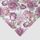 Bohemen  roze roze rozen bloempatroon tissuepapier (Detail)