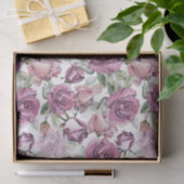 Bohemen  roze roze rozen bloempatroon tissuepapier (Geschenk)