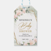Bohemen rozen eucalyptusgoud Baby shower Cadeaulabel (Achterkant)