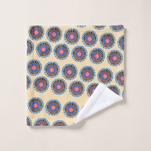 Bohemen Scandinavische vormen in rood blauw en zwa Bad Handdoek (Wasdoekje)