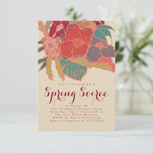 Bohemen Style Party Invitational - Floral  Kaart (Staand voorkant)