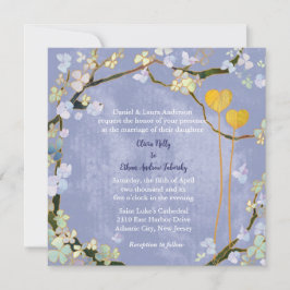 Bohemen Style Powder Blue Wedding Kaart