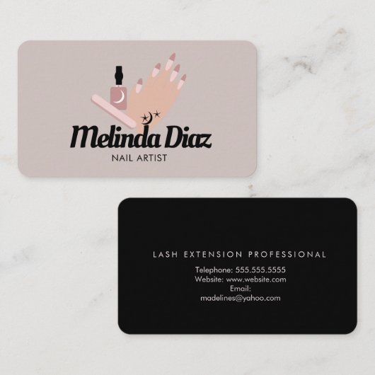 Bohemen Tattoo Hand Nail Art Salon Visitekaartje (Voorkant / Achterkant)