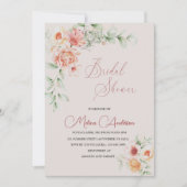 Bohemen terracotta bloemen waterverf show kaart (Voorkant)