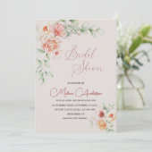 Bohemen terracotta bloemen waterverf show kaart (Staand voorkant)