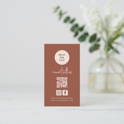 Bohemen Terracotta Logo verbindt met de Amerikaans Visitekaartje (Staand voorkant)