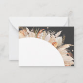 bohemen terracotta pampa ' s bruiloft notitiekaartje (Achterkant)